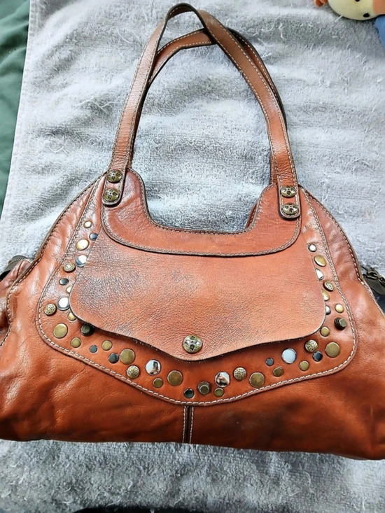 Patricia Nash Handbags - Patricia Nash Studded Brown Leather Hobo